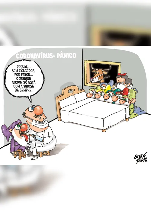 Imagem ilustrativa da imagem Coronavírus é o tema da charge do André Felix deste domingo
