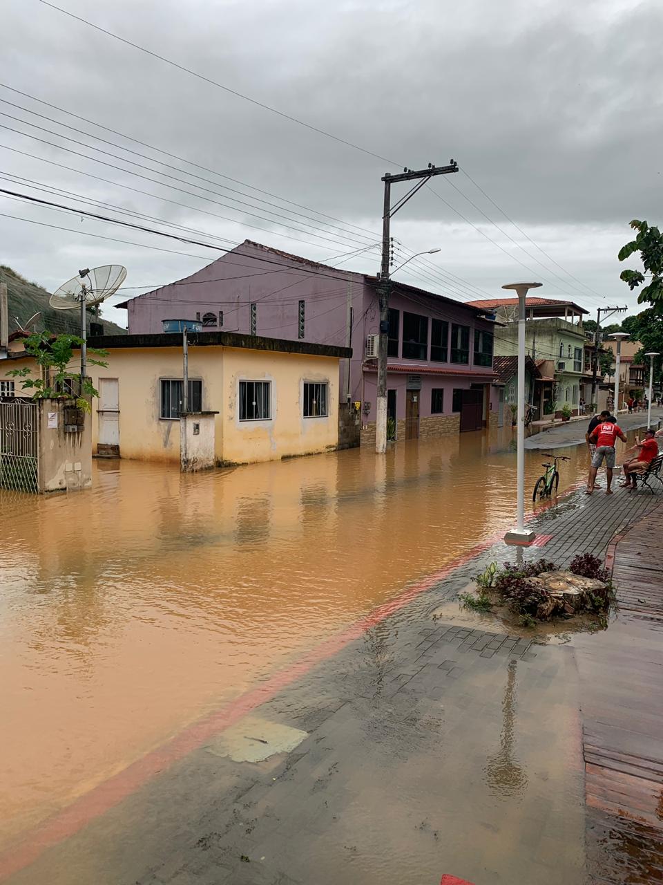 Alagamento em Anchieta em março (Foto: Divulgação Prefeitura de Anchieta)