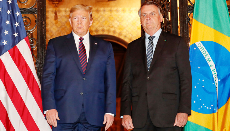 Donald Trump e Jair Bolsonaro se encontraram nos Estados Unidos (Foto: Alan Santos/PR)