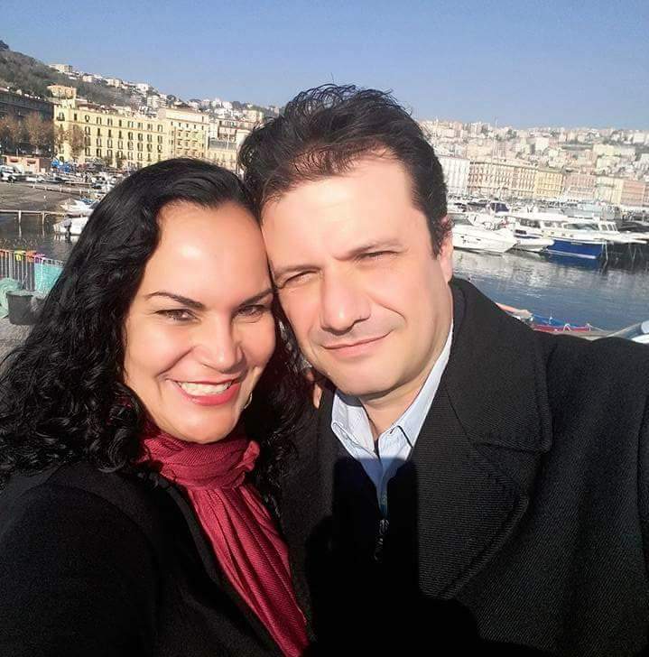 Cida Rocha e o marido italiano Michele Sarno (Foto: Divulgação)