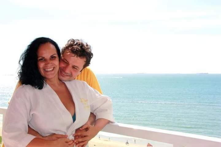 Cida Rocha e o marido italiano Michele Sarno (Foto: Divulgação)