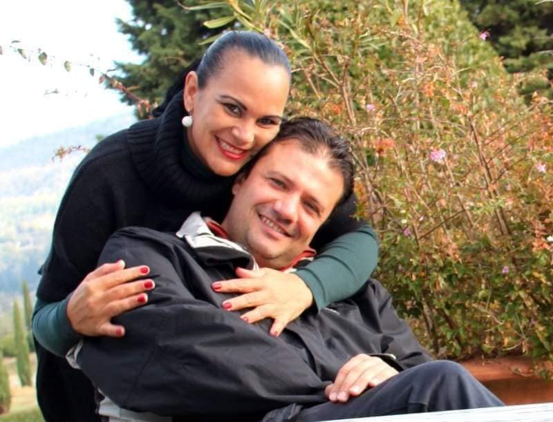 Cida Rocha e o marido italiano Michele Sarno (Foto: Divulgação)