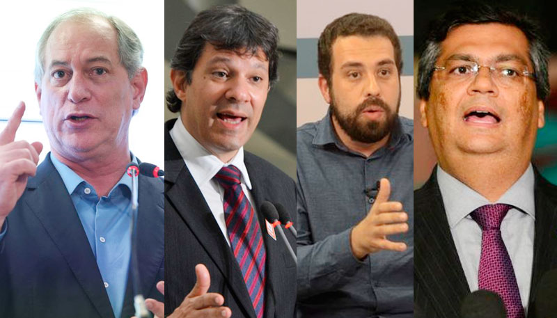 Ciro Gomes, Fernando Haddad, Guilherme Boulos e Flávio Dino (Foto: Agência Brasil)