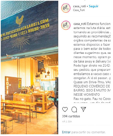 Loja fez postagem nas redes sociais (Foto: Reprodução / Instagram)