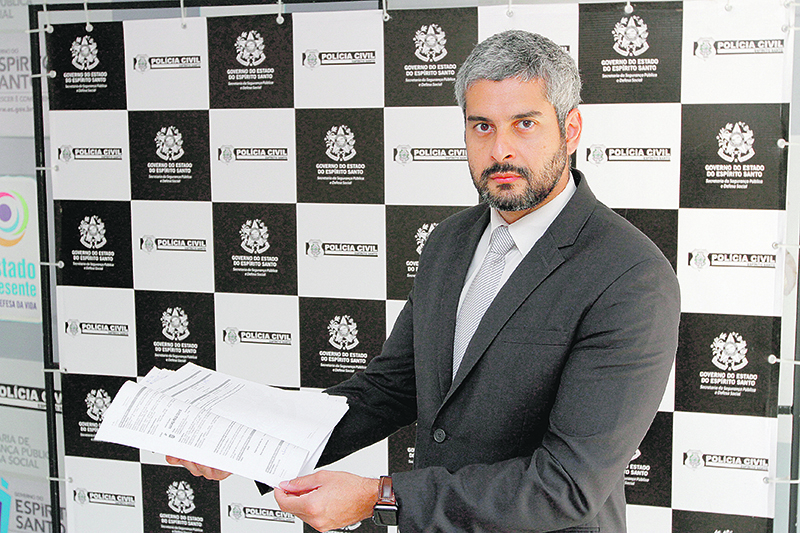 Delegado Brenno Andrade: criminosos são de quadrilhas especializadas (Foto: Leone Iglesias - 19/03/2019)