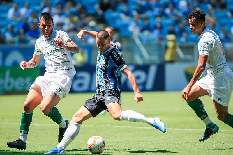 Equipe do Grêmio em partida realizada em março (Foto: Fernando Alves/Grêmio FBPA)