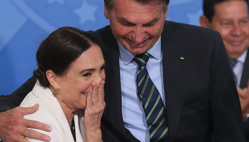 Regina Duarte e Bolsonaro (Foto: Antonio Cruz/Agência Brasil)