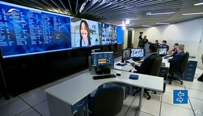 Primeira sessão por videoconferência foi realizada na história do Senado (Foto: Reprodução / TV Senado)