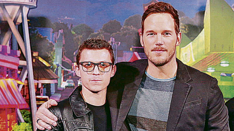 Tom Holland, ao lado de Chris Pratt (Foto: divulgação)