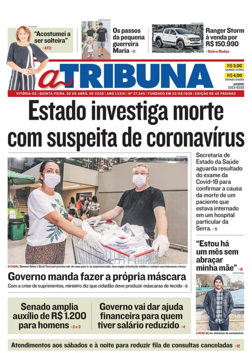 Imagem ilustrativa da imagem Clique aqui e confira os destaques do jornal A Tribuna desta quinta