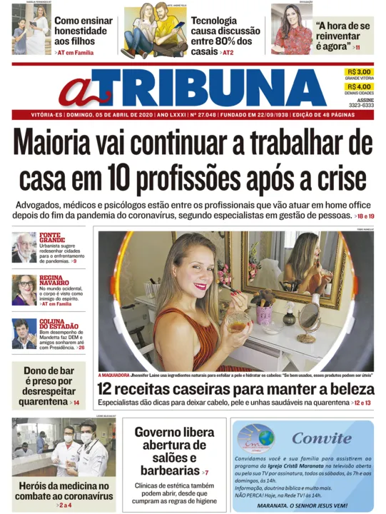 Imagem ilustrativa da imagem Clique aqui e confira os destaques do jornal A Tribuna deste domingo
