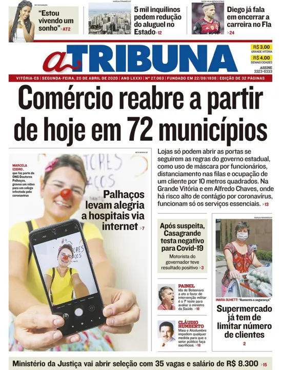 Imagem ilustrativa da imagem Clique aqui e veja os destaques do jornal A Tribuna desta segunda