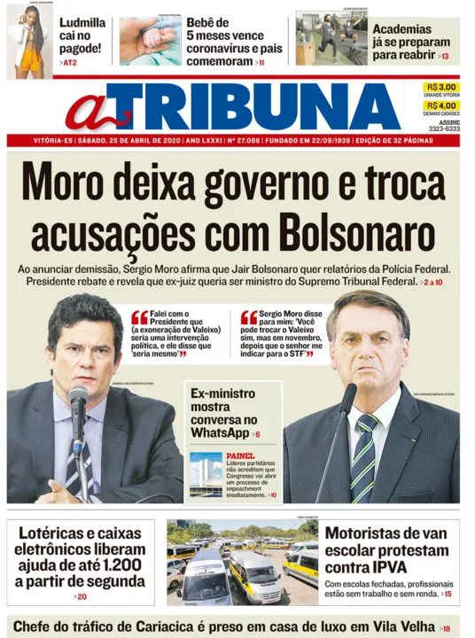 Imagem ilustrativa da imagem Confira os destaques do Jornal A Tribuna deste sábado