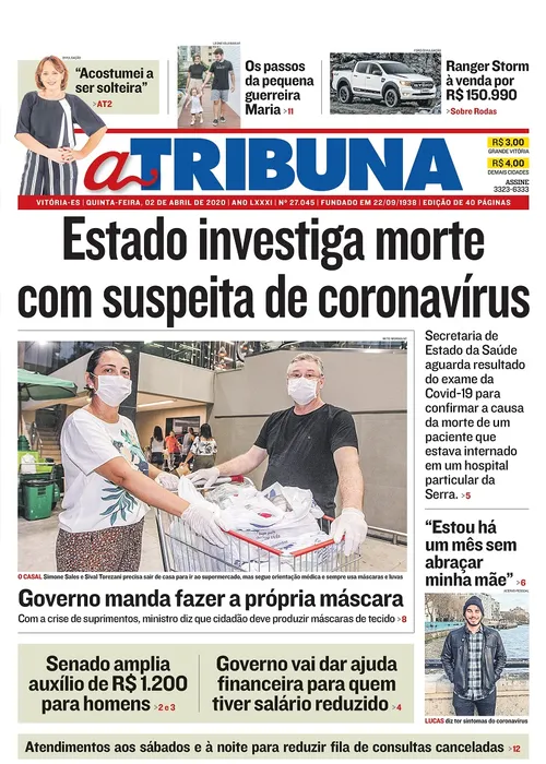 Imagem ilustrativa da imagem Clique aqui e confira os destaques do jornal A Tribuna desta quinta