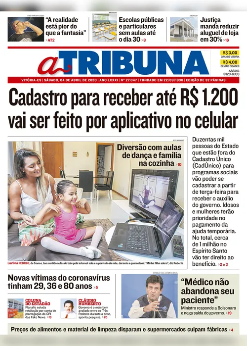 Imagem ilustrativa da imagem Confira os destaques do Jornal A Tribuna deste sábado