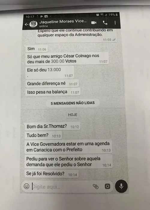 Imagem ilustrativa da imagem Homem tenta dar golpe pelo WhatsApp com nome de vice-governadora