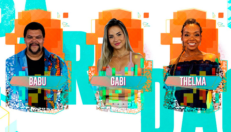 Babu, Gabi e Thelma disputam quem continua no jogo (Foto: Reprodução / Twitter)