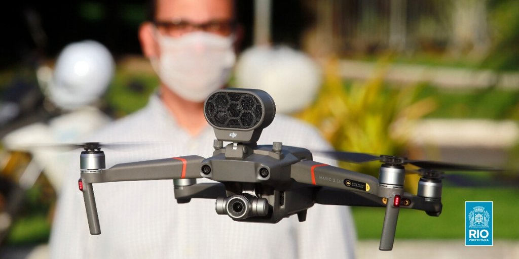 Drone da Prefeitura do Rio vai circular pelas praias (Foto: Reprodução / Twitter - Prefeitura do Rio de Janeiro)
