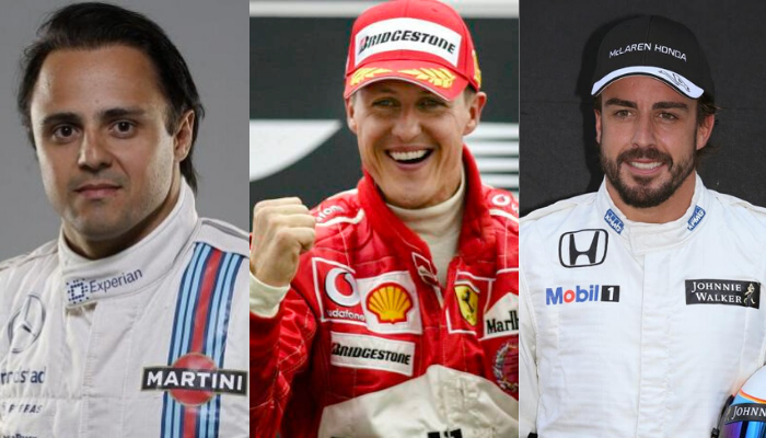 Felipe Massa, Michael Schumacher e Fernando Alonso (Foto: )