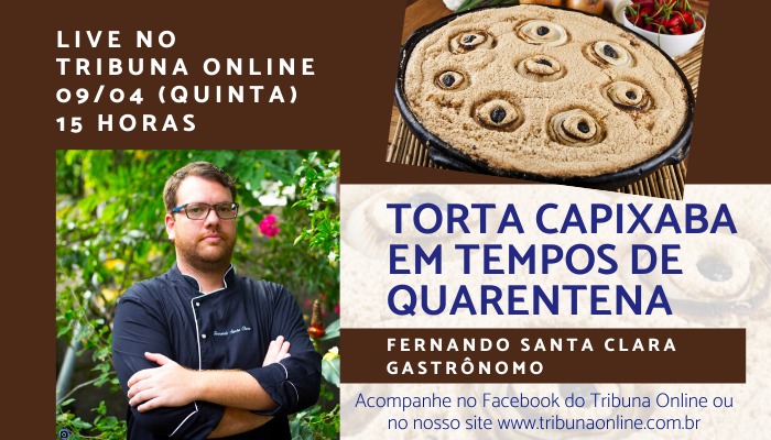 Fernando Santa Clara vai fazer transmissão ao vivo sobre torta capixaba (Foto: Elisa Rangel)