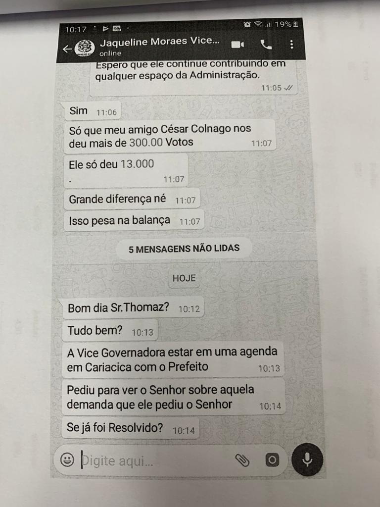 O golpista conversava pelo WhatsApp com o superintendente regional de Educação (Foto: Divulgação/ PCES)