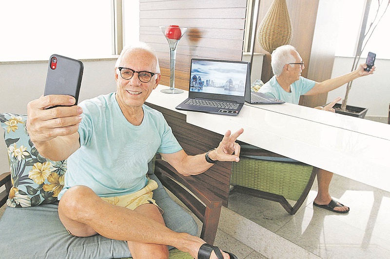 Aos 71 anos, o empresário José Carlos Bergamin bomba nas redes sociais com suas fotos e vídeos. (Foto: Fábio Nunes/AT)