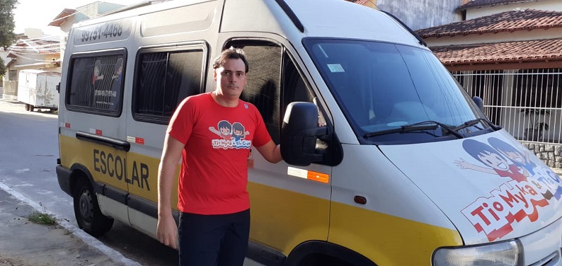 Mykael Segrini Merlo, motorista de transporte escolar (Foto: Acervo pessoal)