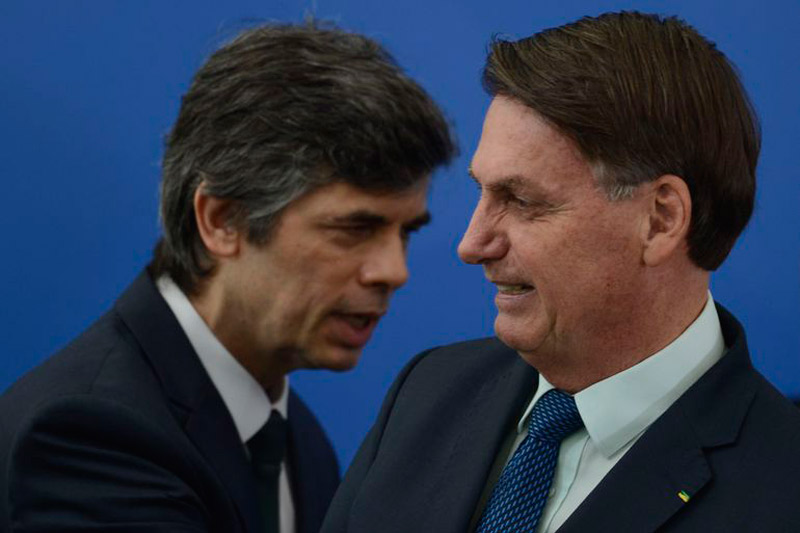 Nelson Teich e o presidente Jair Bolsonaro (Foto: Marcello Casal Jr / Agência Brasil)