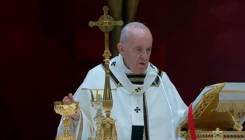 Papa Francisco fez discurso de forma virtual este ano (Foto: Reprodução / Facebook)