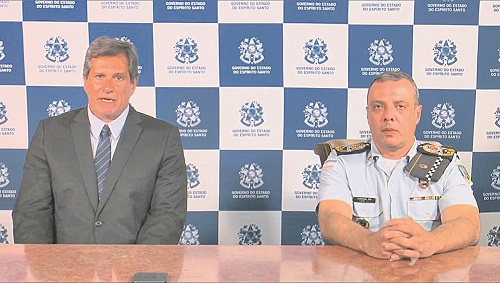 Secretário Alexandre Ramalho e o novo comandante da Polícia Militar Douglas Caus tomaram posse ontem (Foto: Reprodução Facebook)