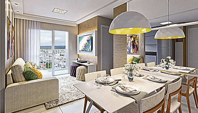 Sala do Villa do Mestre, em Jardim Limoeiro, na Serra (Foto: Divulgação / De Martin)