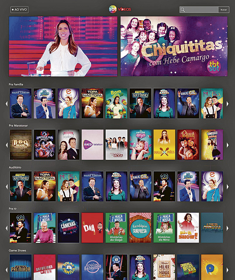 SBT Vídeos também dá acesso à programação da emissora ao vivo (Foto: Divulgação / SBT)
