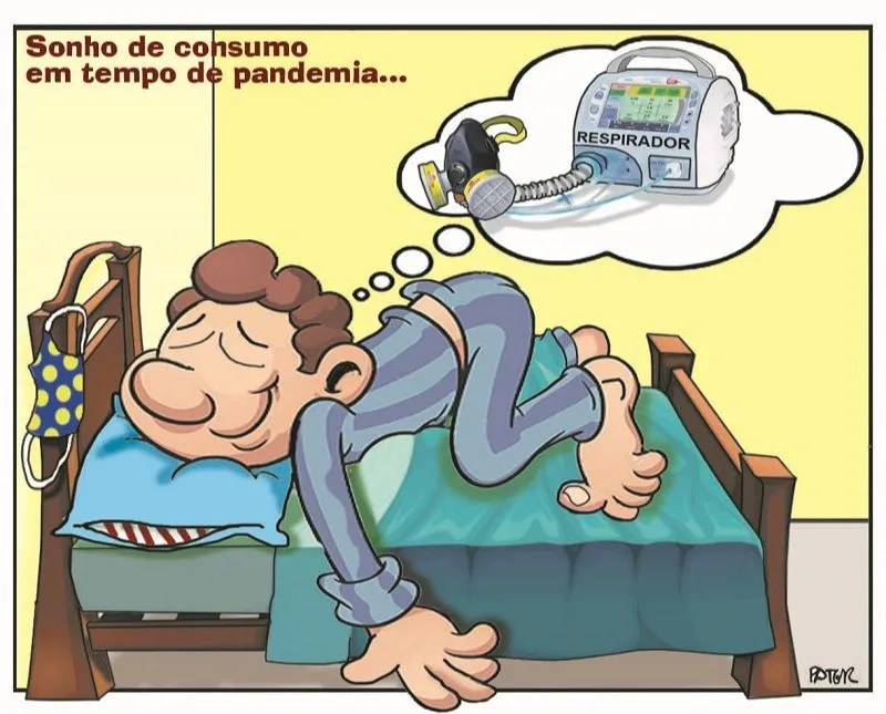 Imagem ilustrativa da imagem Charge do Dia: Respirador vira sonho de consumo na pandemia