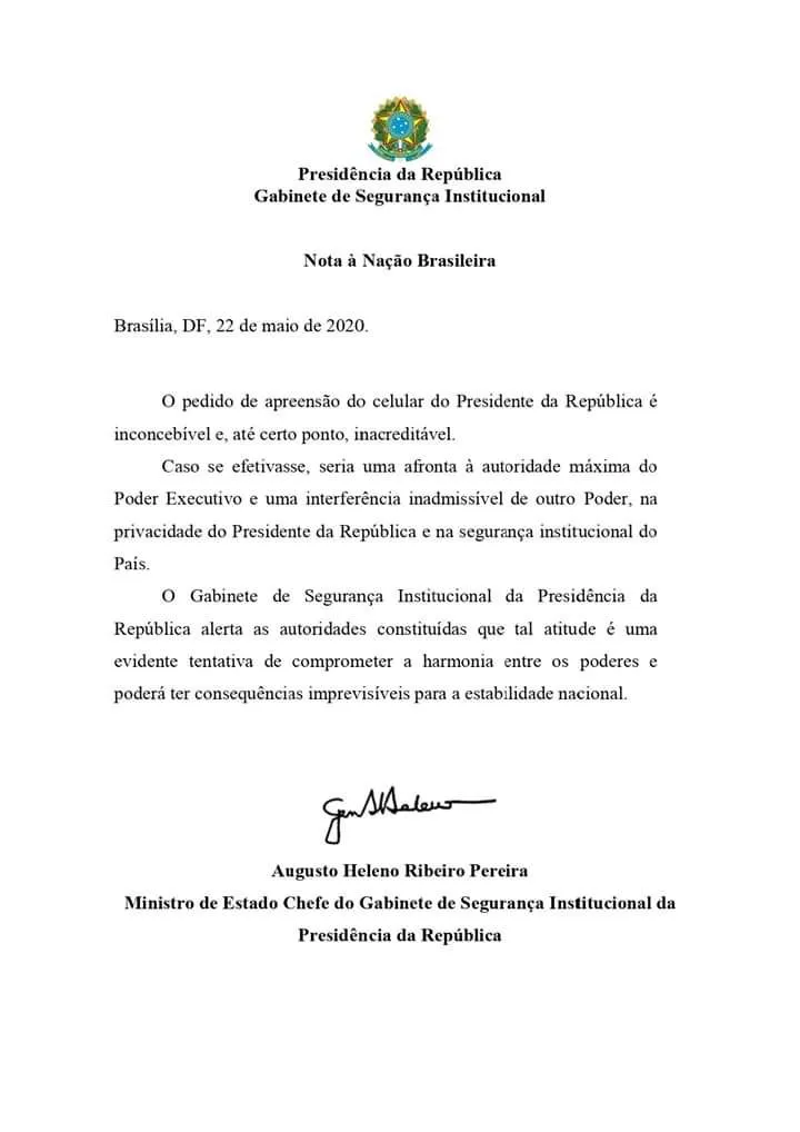 Imagem ilustrativa da imagem "Poderá ter consequências imprevisíveis", diz General sobre apreender celular de Bolsonaro