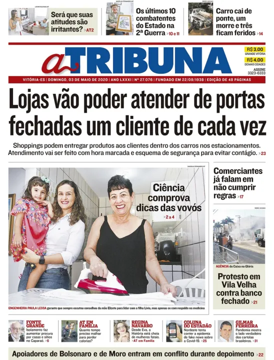 Imagem ilustrativa da imagem Clique aqui e confira os destaques do jornal A Tribuna deste domingo