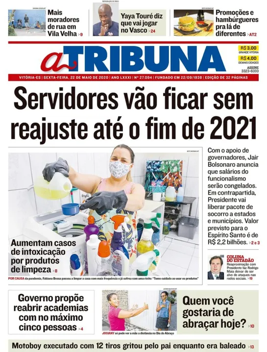 Imagem ilustrativa da imagem Clique aqui e veja os destaques do jornal A Tribuna desta sexta