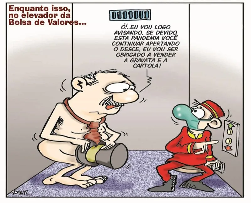 Imagem ilustrativa da imagem Bolsa de valores é o assunto da Charge do Dia