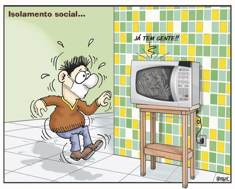 Imagem ilustrativa da imagem Isolamento social é o tema da charge do Pater deste domingo