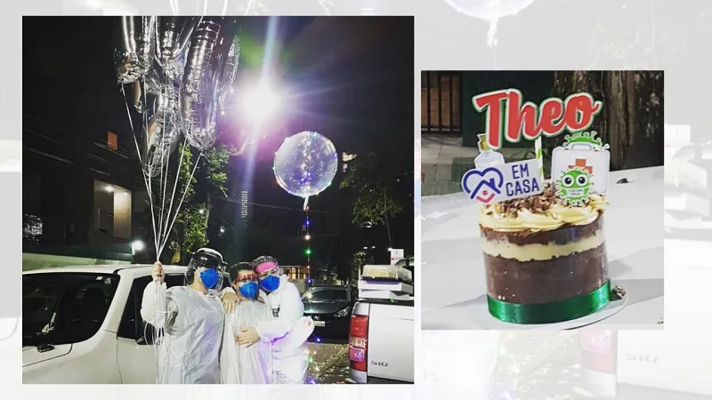 Imagem ilustrativa da imagem VÍDEO | Isolada há 2 meses, médica faz surpresa para celebrar aniversário do filho