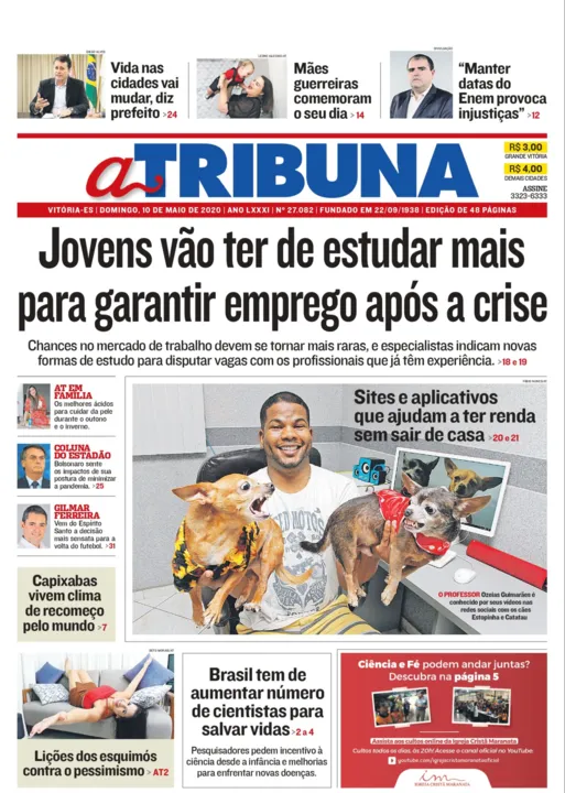 Imagem ilustrativa da imagem Veja os destaques deste domingo do Jornal A Tribuna
