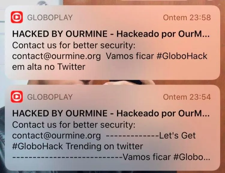Imagem ilustrativa da imagem Hackers invadem sistema da Globoplay e enviam mensagens a usuários