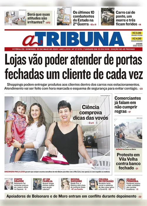 Imagem ilustrativa da imagem Clique aqui e confira os destaques do jornal A Tribuna deste domingo
