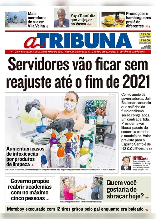 Imagem ilustrativa da imagem Clique aqui e veja os destaques do jornal A Tribuna desta sexta