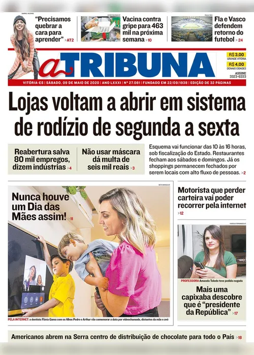 Imagem ilustrativa da imagem Veja os destaques deste sábado do Jornal A Tribuna