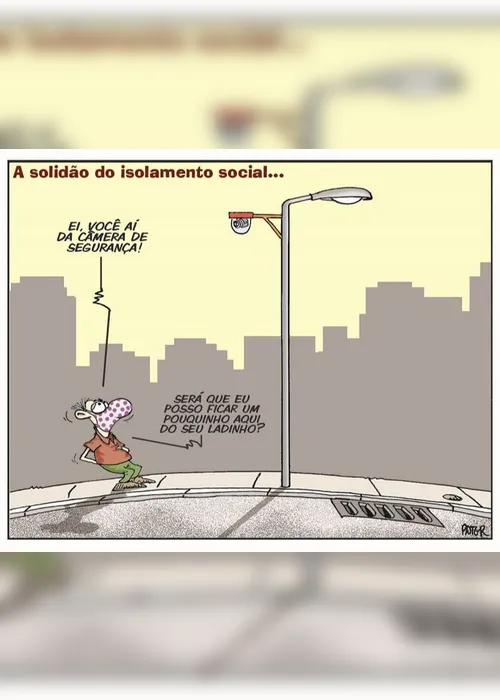 Imagem ilustrativa da imagem Solidão durante a quarentena é o assunto da Charge do Dia