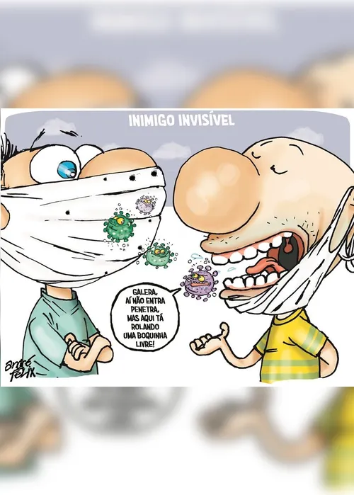 Imagem ilustrativa da imagem Uso de máscaras é o tema da Charge do Dia