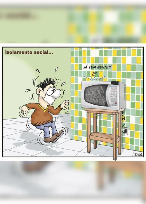 Imagem ilustrativa da imagem Isolamento social é o tema da charge do Pater deste domingo