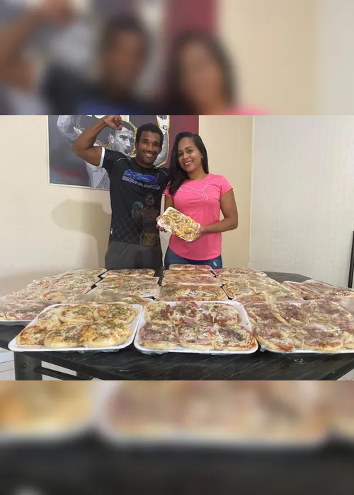 Imagem ilustrativa da imagem Esquiva Falcão vira entregador de pizza para ajudar negócio de esposa