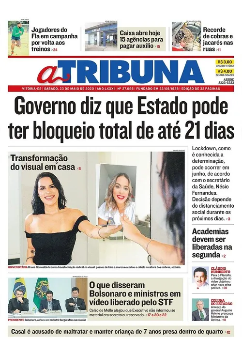 Imagem ilustrativa da imagem Veja os destaques do Jornal A Tribuna deste sábado