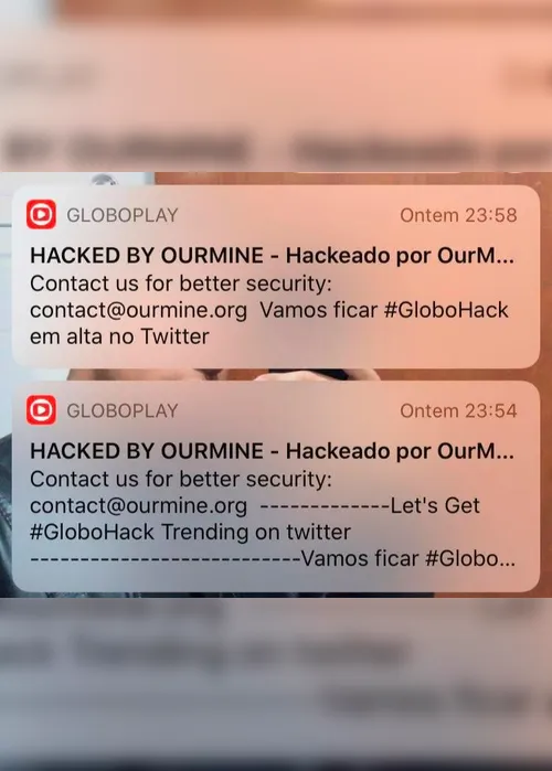 Imagem ilustrativa da imagem Hackers invadem sistema da Globoplay e enviam mensagens a usuários